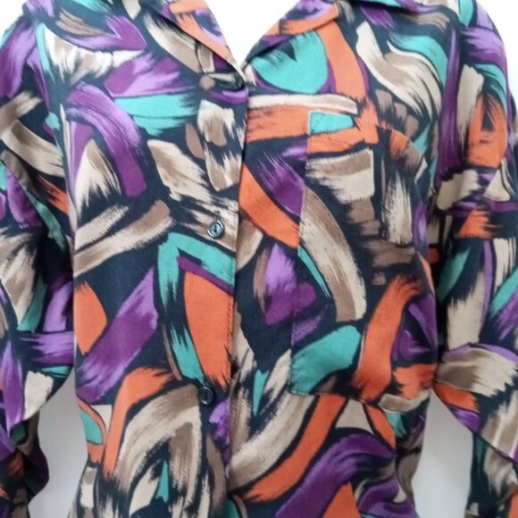 Vintage Phillip Lawrence Skirt Set Pull on Skirt with Blouse Women's Size 10 - Picture 5 of 16